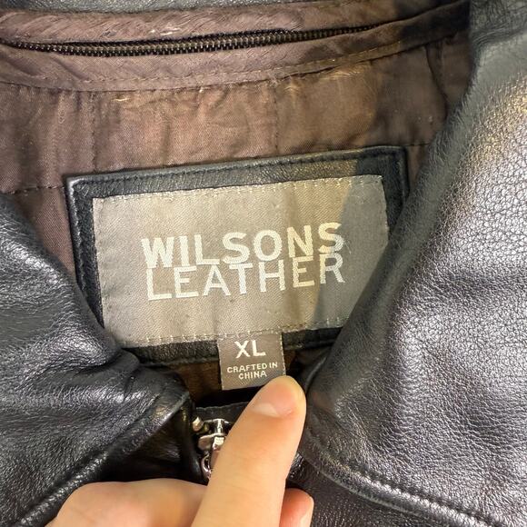 VTG Wilsons Leather Thinsulate Ultra black leather full zip jacket womens XL - Picture 5 of 8